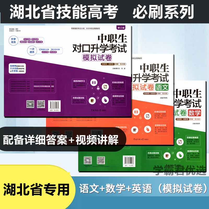 湖北省技能高考文化综合真题计算机会计中职数学英语文模拟试卷