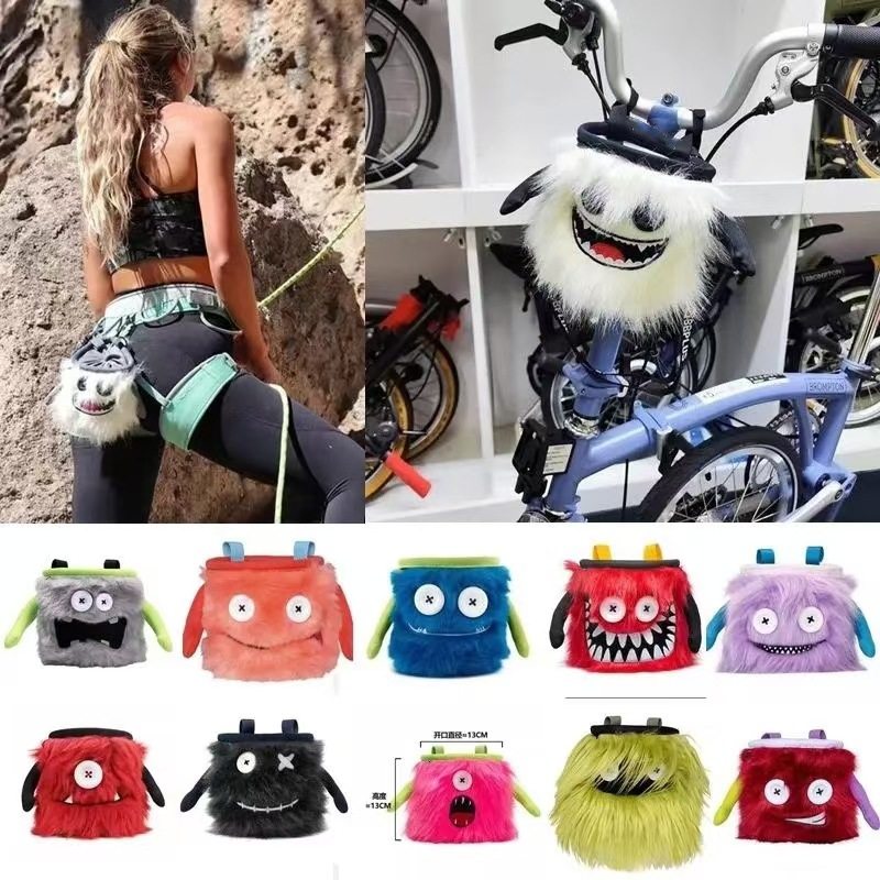 可爱攀岩镁粉袋户外运动腰包自行车头包卡通毛毛斜挂包,运动包/户外包/配件,腰包,淘宝优惠券,粉丝福利购,淘宝优惠卷