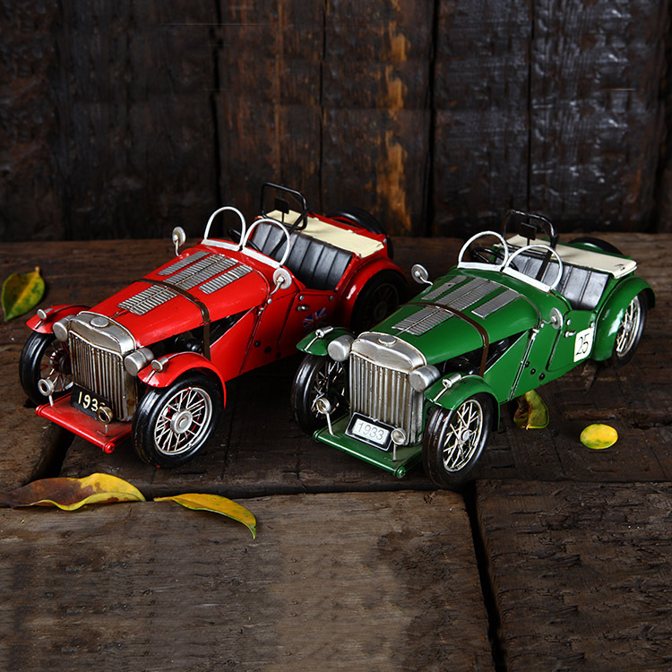 铁皮欧式复古老爷车模型摆件 创意金属工艺品家居装饰品 拍摄道具