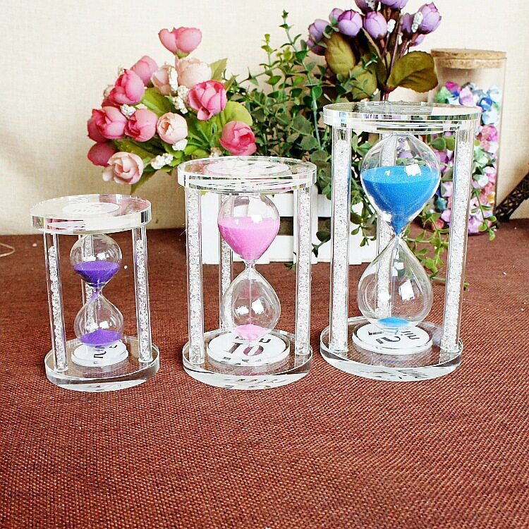 特价送女友家人寓意珍惜时间爱情水晶沙漏计时5与10沙漏礼品 1405