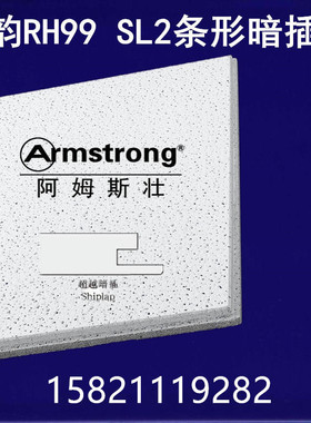 阿姆斯壮条形暗插矿棉板雅韵RH99 17mmSL2矿棉吸音天花板吊顶龙骨