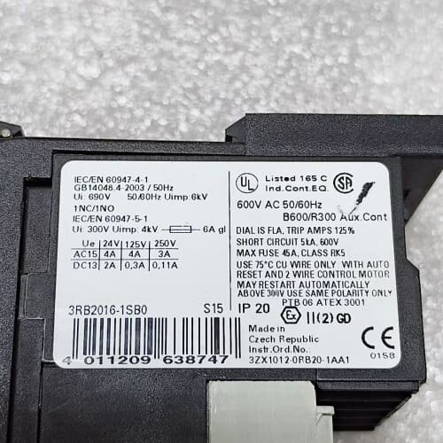 议价3RB2016-1SB0热过载继电器可维修