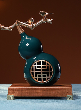 新中式陶瓷葫芦摆件《福