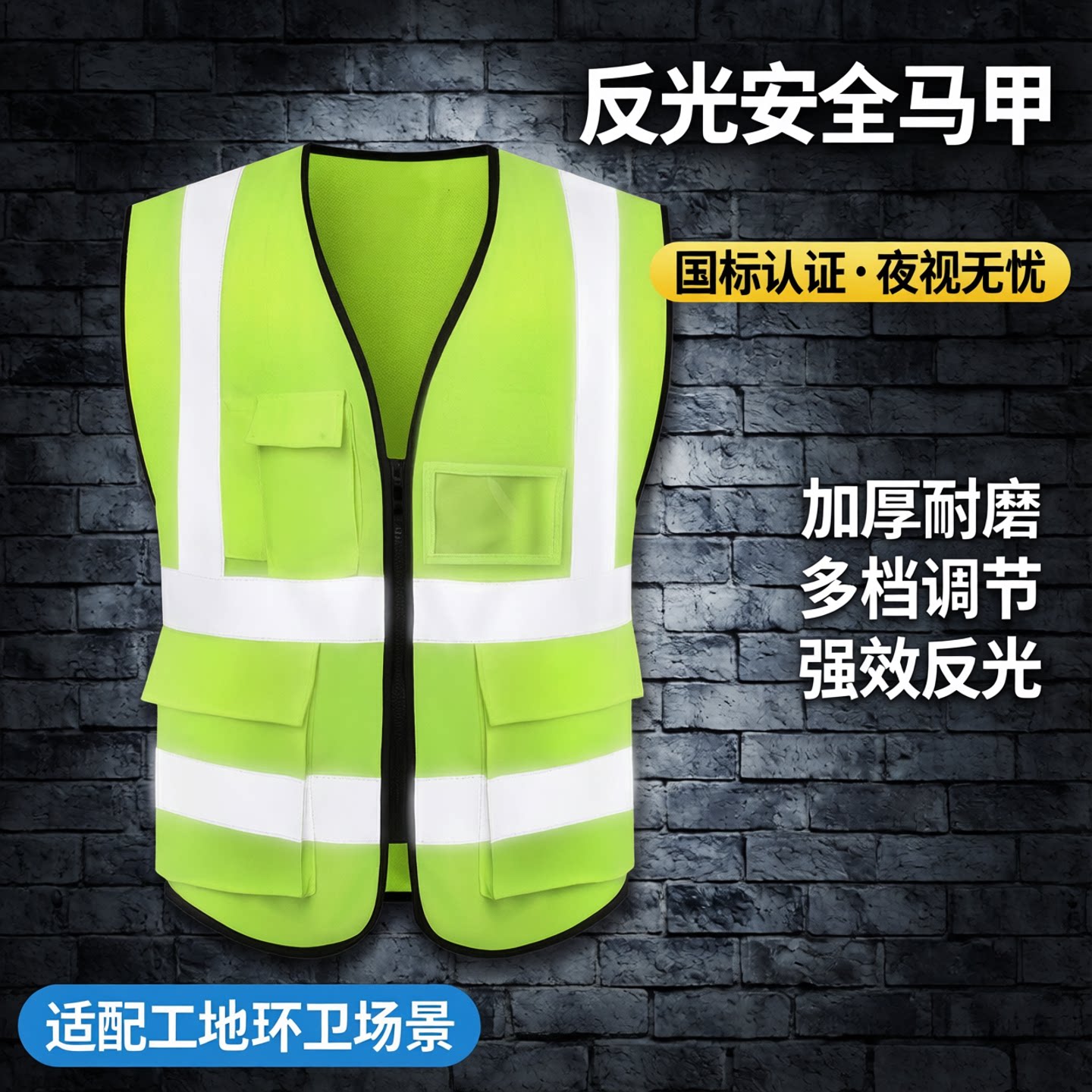 反光安全背心工地施工马甲安全服道路交通反光衣马夹环卫工人衣服