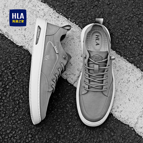 HLA/海澜之家男鞋薄款夏季经典休闲舒适帆布免系带布鞋男士舒适