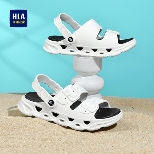 HLA/海澜之家男鞋新款夏季时尚透气增高拖鞋百搭休闲两穿凉鞋男