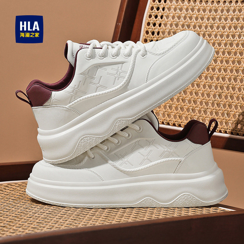 HLA/海澜之家男鞋新款秋冬增高板鞋潮流时尚休闲鞋小白鞋耐磨运动