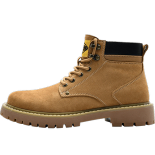 HLA/海澜之家男鞋春季马丁靴男保暖加绒户外大黄靴休闲高帮工装靴