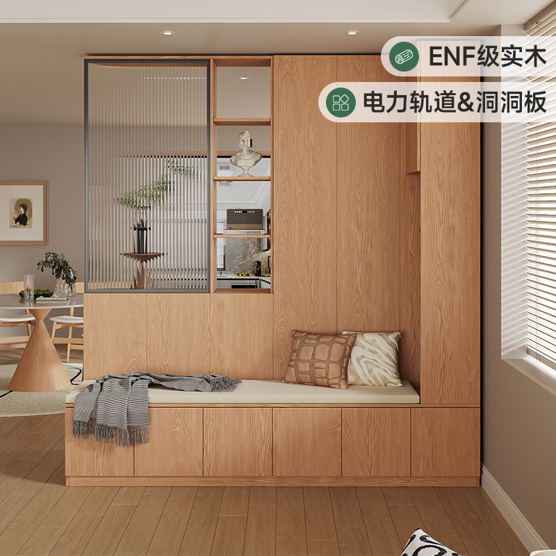 北美进口红橡木家用鞋柜