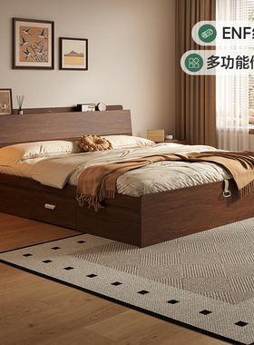 实木床定制气动高箱储物床橡木1.5米小户型收纳1.8m主卧双人床