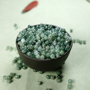 昆仑白玉珠子散珠手工diy手链项链串珠玉石圆珠配件材料