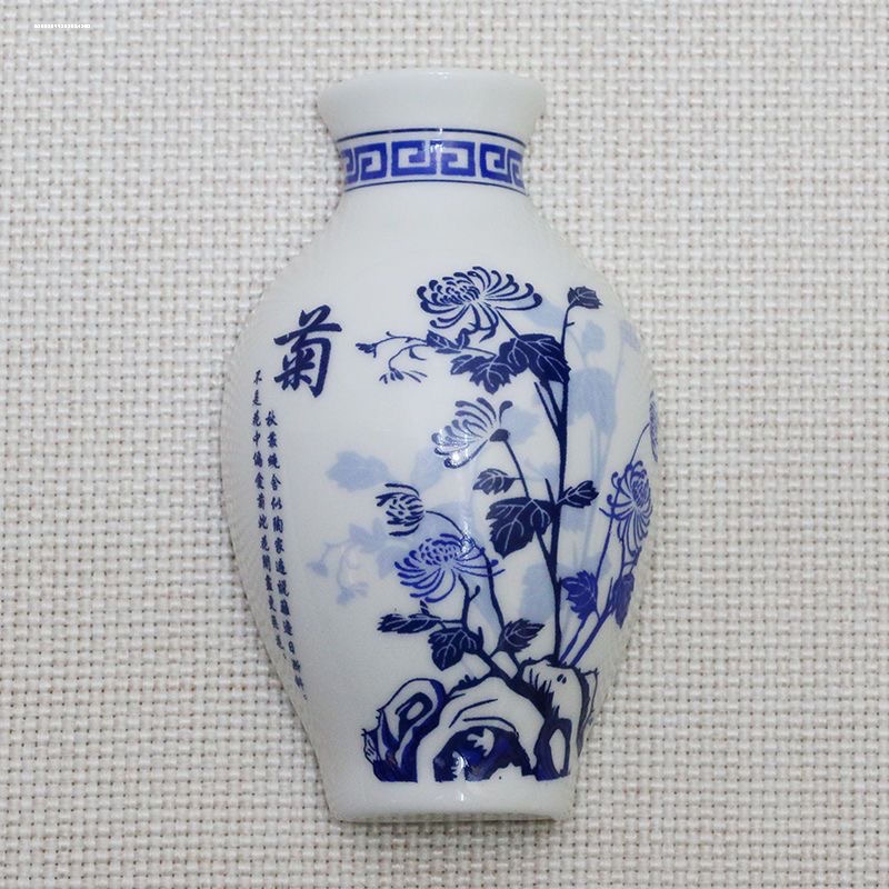 中国风花瓶磁性贴 家居装饰商务外事出国小礼品青花瓷陶瓷冰箱贴