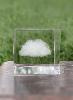 云朵雨点水晶玻璃桌面创意装饰治愈小摆件纪念情侣闺蜜生日礼物