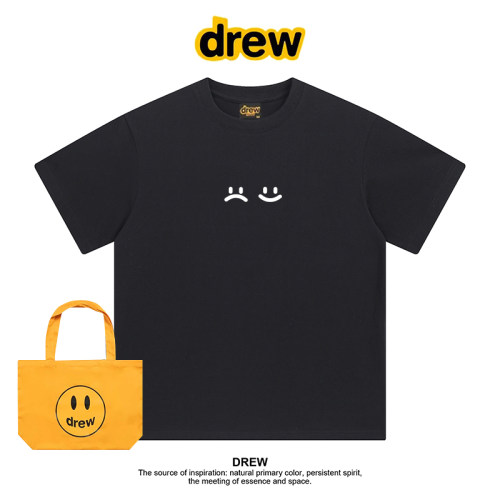 Drew美式潮牌卡通笑脸简约夏季圆领正肩短袖T恤男女款休闲上衣
