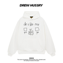 休闲百搭宽松上衣帽衫 DREW美式 潮牌趣味卡通连帽卫衣男女情侣装