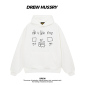 休闲百搭宽松上衣帽衫 DREW美式 潮牌趣味卡通连帽卫衣男女情侣装