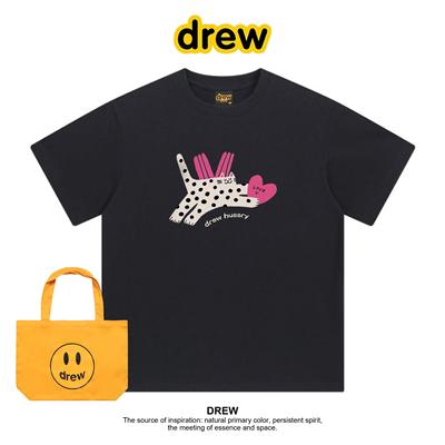 Drew笑脸虞书欣同款猫咪T恤可爱情侣装纯棉流行明星短袖上衣夏季