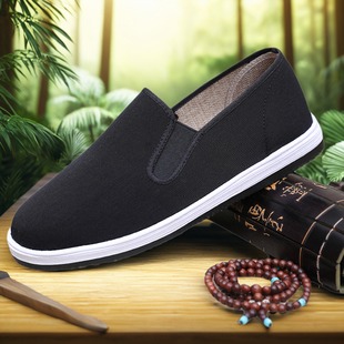 老北京黑布鞋男新款中国风春季透气千层底乌拉草防臭软底耐磨男鞋