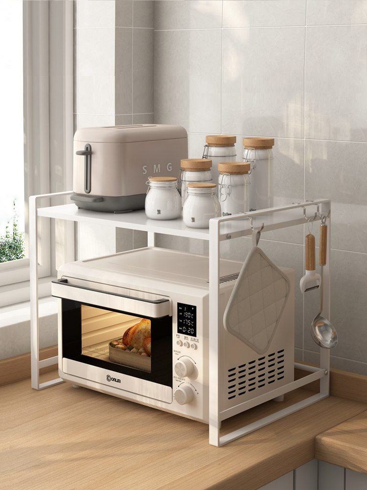 厨房微波炉置物架家用台面多功能调味品收纳架桌面双层放烤箱架子,厨房/烹饪用具,微波炉置物架,淘宝优惠券,粉丝福利购,淘宝优惠卷