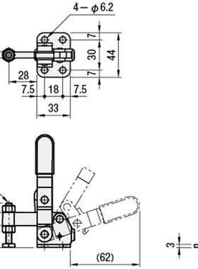 原装同款 经济型MC04-7垂直式快速夹具 不锈钢夹钳MC04-S7肘夹