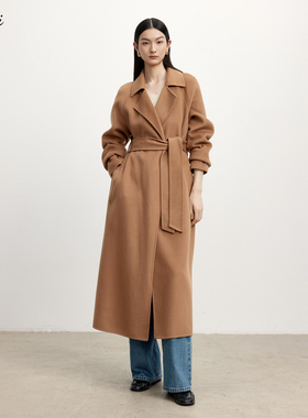 伊芙丽outlets店高智静奢双面羊绒羊毛大衣秋冬长款毛呢外套女