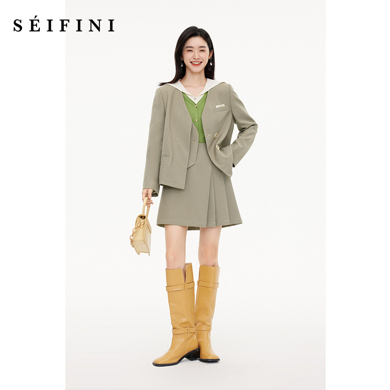 诗凡黎学院风格雷系灰色西装外套春秋西服上衣女伊芙丽outlets店,女装/女士精品,短外套,淘宝优惠券,粉丝福利购,淘宝优惠卷