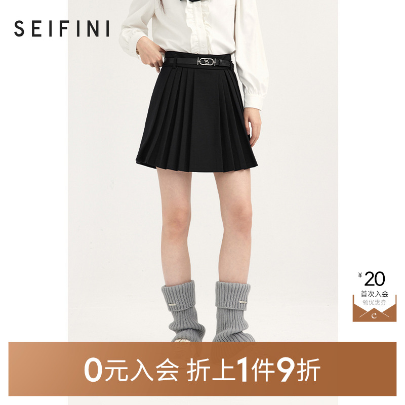 【0元入会1件9折】诗凡黎梭织半裙女3EC140131伊芙丽outlets店