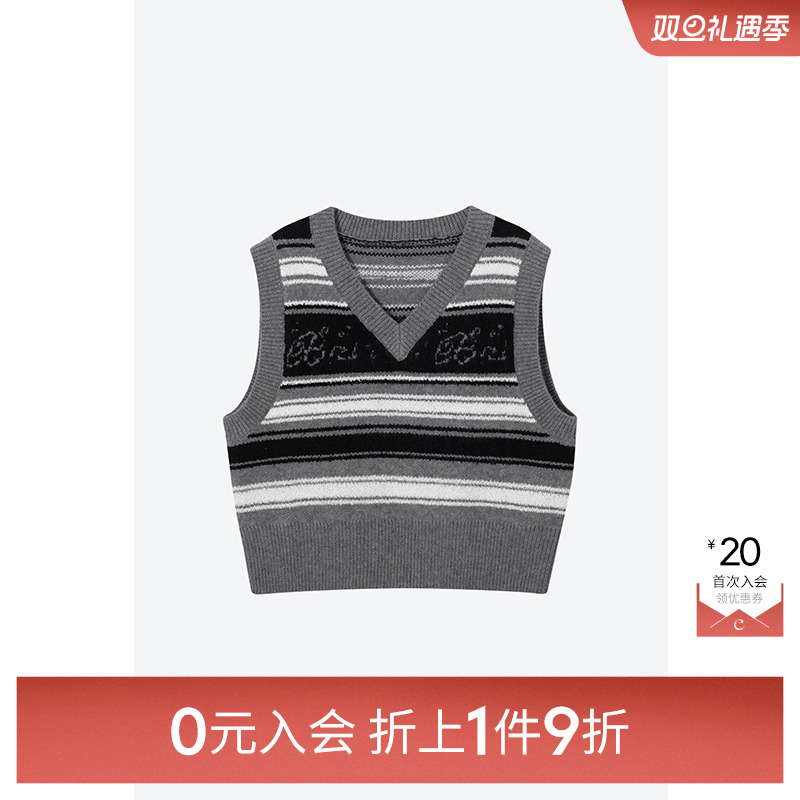 【0元入会1件9折】诗凡黎针织马甲女3EA333101伊芙丽outlets店