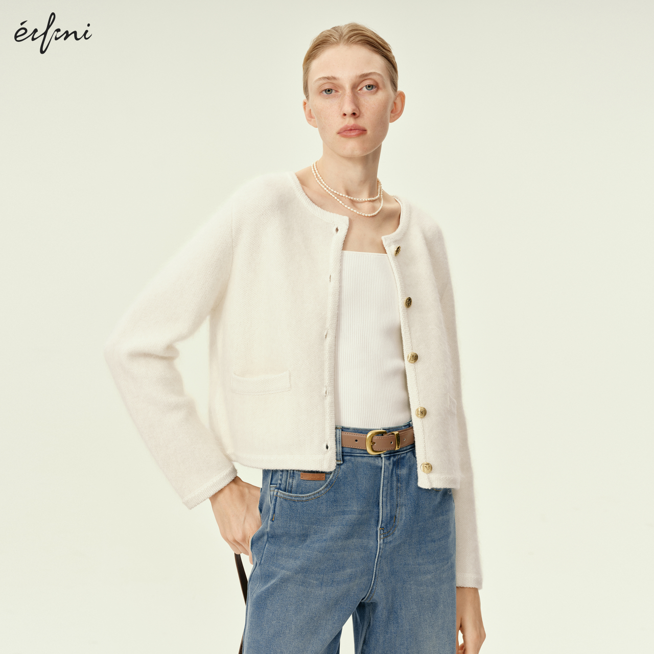 【商场同款】伊芙丽毛针织衫1EA132481G