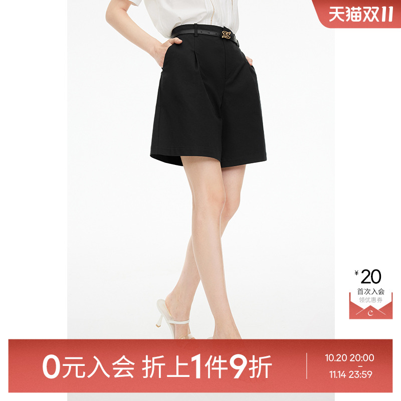 【0元入会1件9折】诗凡黎梭织短裤女3E7251741伊芙丽outlets店