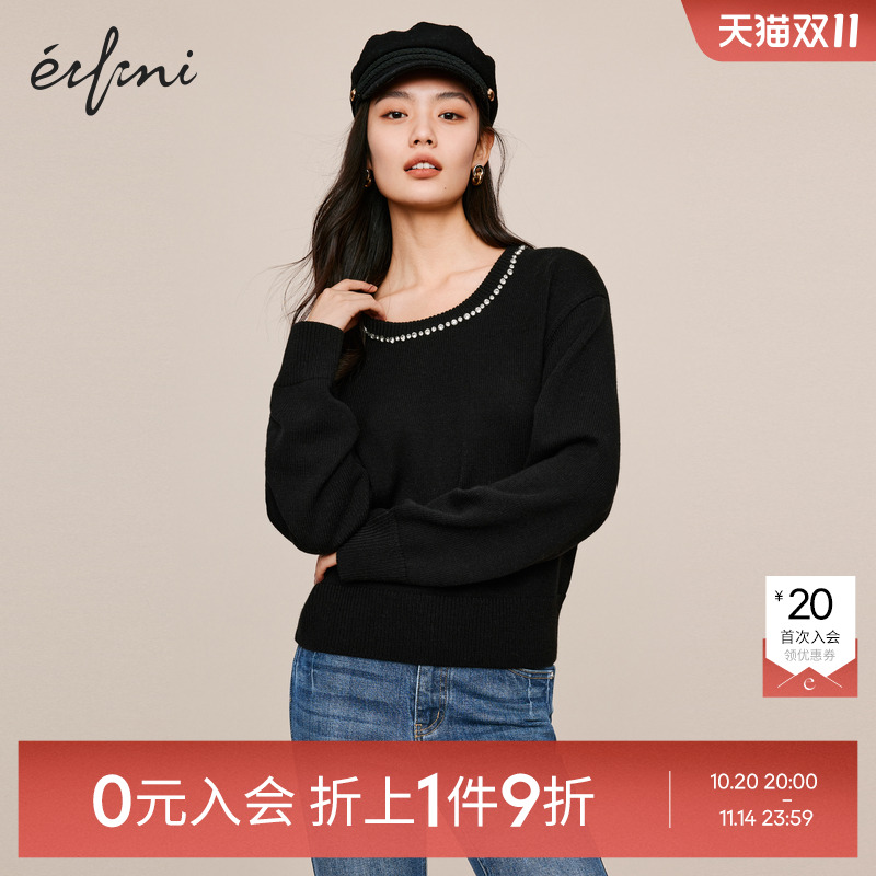 【0元入会1件9折】伊芙丽outlets店针织套头衫女1EB934461
