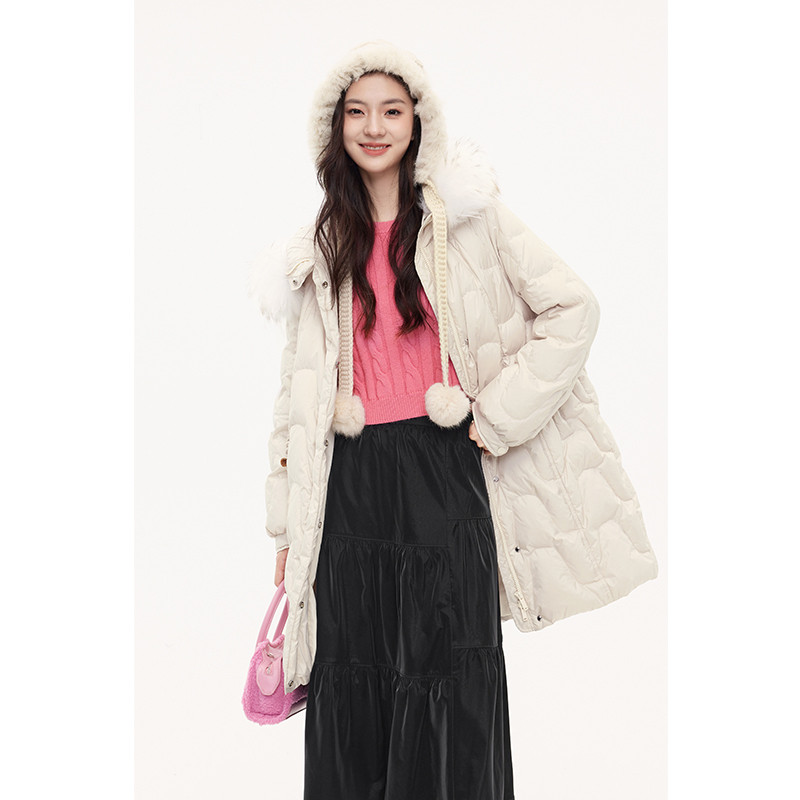 诗凡黎90鸭绒貉子毛领羽绒服秋冬保暖厚外套女伊芙丽outlets店,女装/女士精品,羽绒服,淘宝优惠券,粉丝福利购,淘宝优惠卷