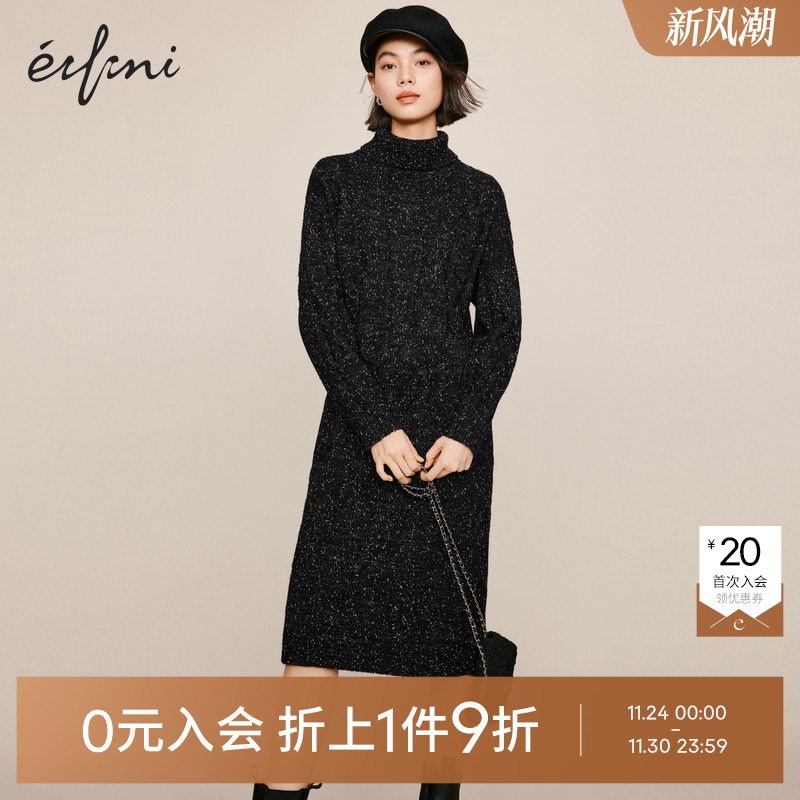 【0元入会1件9折】伊芙丽outlets店针织连衣裙女1EB995471
