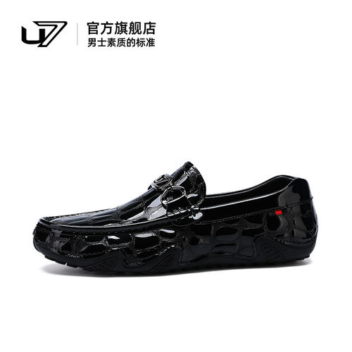 u7乐福鞋豆豆鞋头层牛皮亲肤舒适