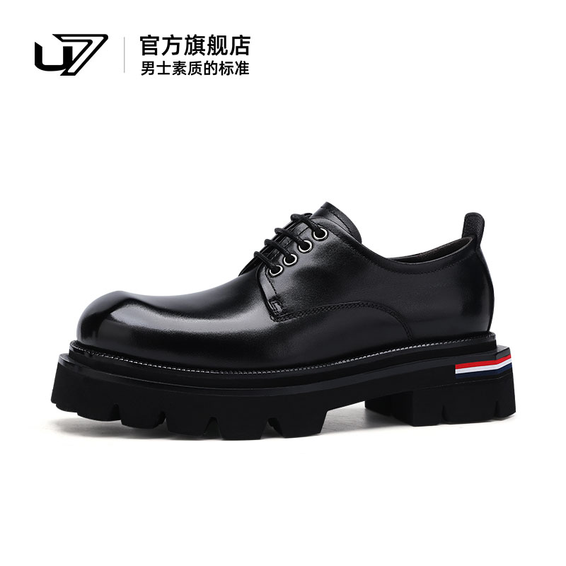 u7休闲皮鞋厚底增高头层牛皮
