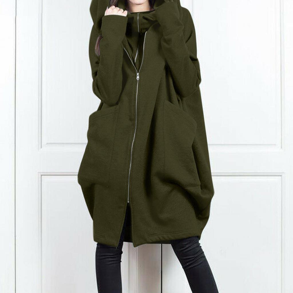 -xl hooded size plus jackets up zippered warm winter autumn