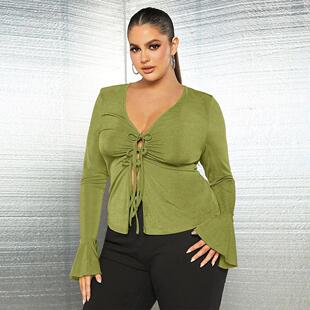temperament sexy commuting sleeved long ladies shirt tops