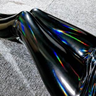 tight mirrored pants high waist large size leather