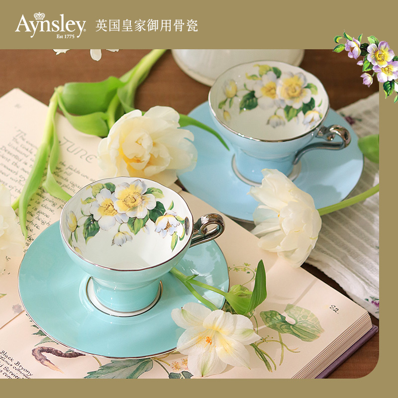 aynsley咖啡具英式色釉咖啡杯