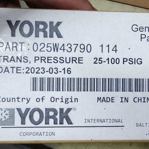 售前询价YORK压力传感器025W43790 114空调配件
