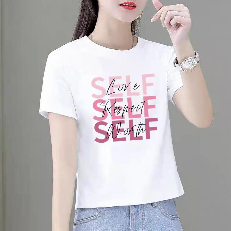 洋气打底衫夏季韩版圆领休闲新款短袖印花ins女欧美花卉时尚T恤