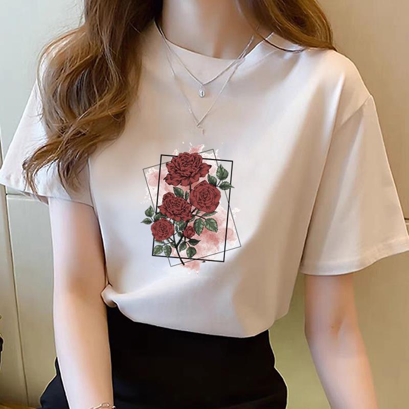 花朵薄款夏季流行时尚短袖