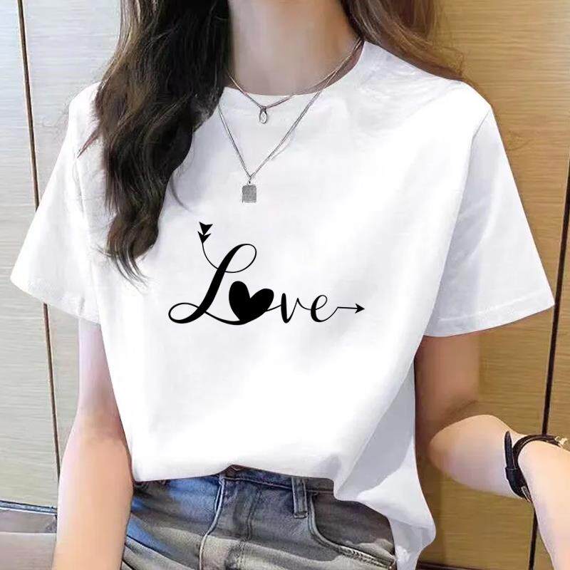 外穿夏季新款短袖休闲韩版薄款印花ins洋气女圆领字母可爱时尚T恤