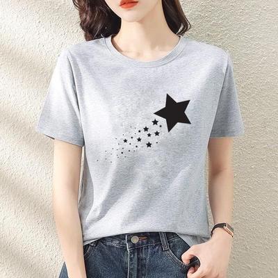 几何圆领薄款休闲风短袖印花