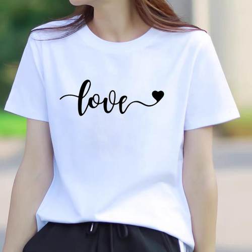 简约法式网红爆款新款短袖洋气女韩版圆领时尚休闲薄款印花insT恤