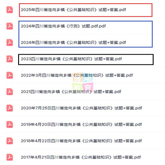 新版四川省定向乡镇公务员考试历年真题行政职业能力测验公共基础知识乡村振兴农业农村知识
