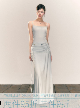 MMMOUND  设计感吊带连衣裙女夏季新款修身长款裙子