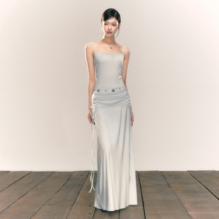 MMMOUND  设计感吊带连衣裙女夏季新款修身长款裙子