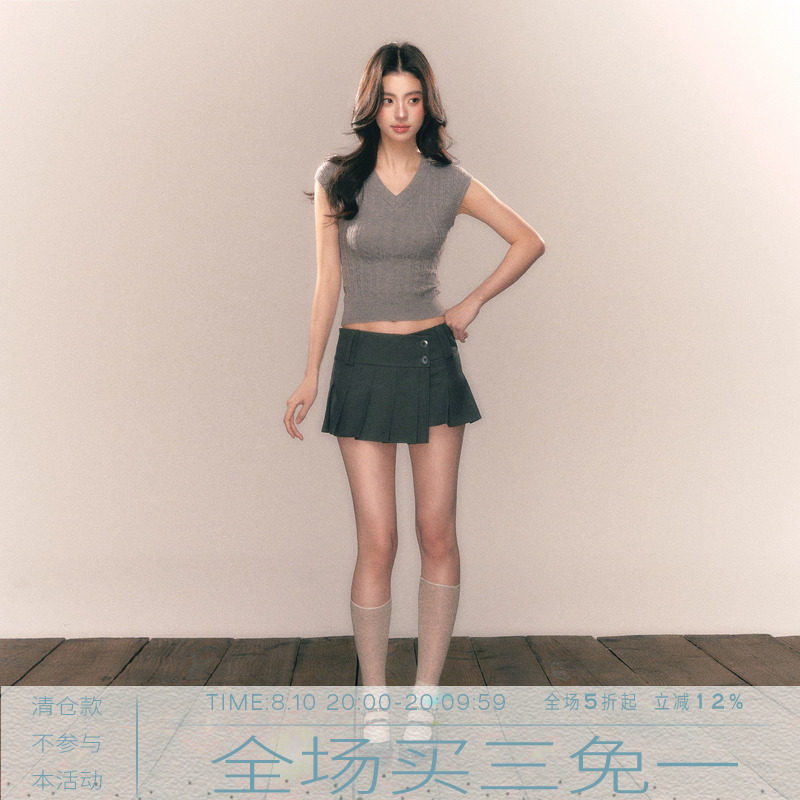 MMMOUND百褶低腰短裙半身裙女图片
