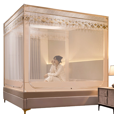 蚊帐新款刺绣高级抗菌婴儿防摔